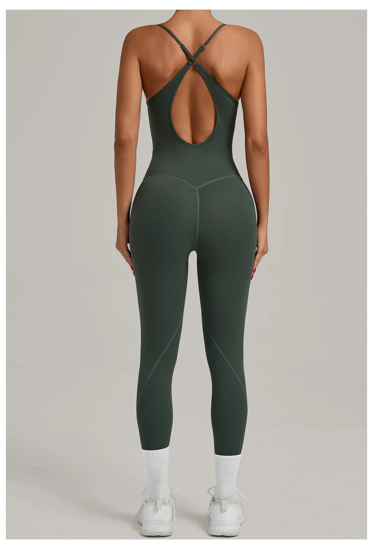 Fitness Jumpsuit Women Tracksuit Sports Playsuit Running One Piece Yoga Suit Scrunch Backless Set Rompers Gym Clothes