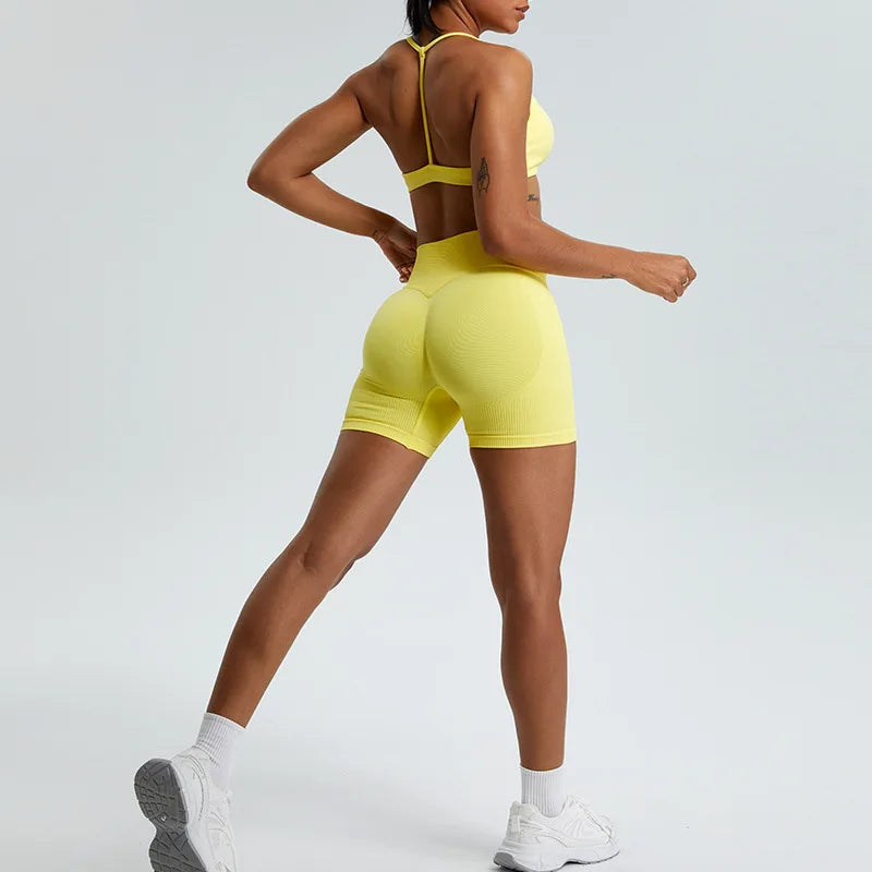 Seamless 2PCS Sportswear Yoga Set For Women Gym Clothes Sportswear Yoga Suits Fitness Set Tracksuits Sports Bra Gym Leggings Set