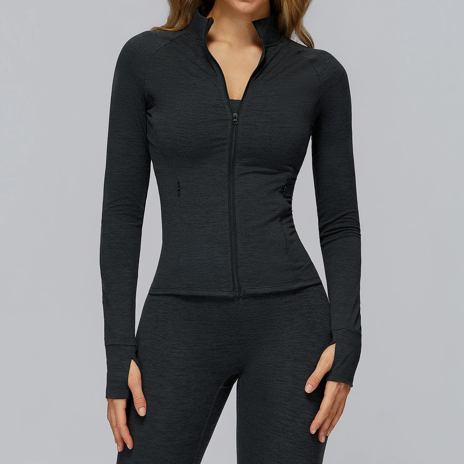 Zip Fitness Clothes Women Long Sleeve Sports Jacket Gym Clothes Woman Yoga Shirt Quick Dry Top Sunscreen Sportswear Yoga Clothes