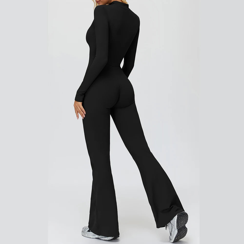 Winter Yoga Suit Gym Set Women Tracksuit Thicken Sportswear Zipper Fitness Long Sleeved Sports Jumpsuit Push Up Workout Clothes