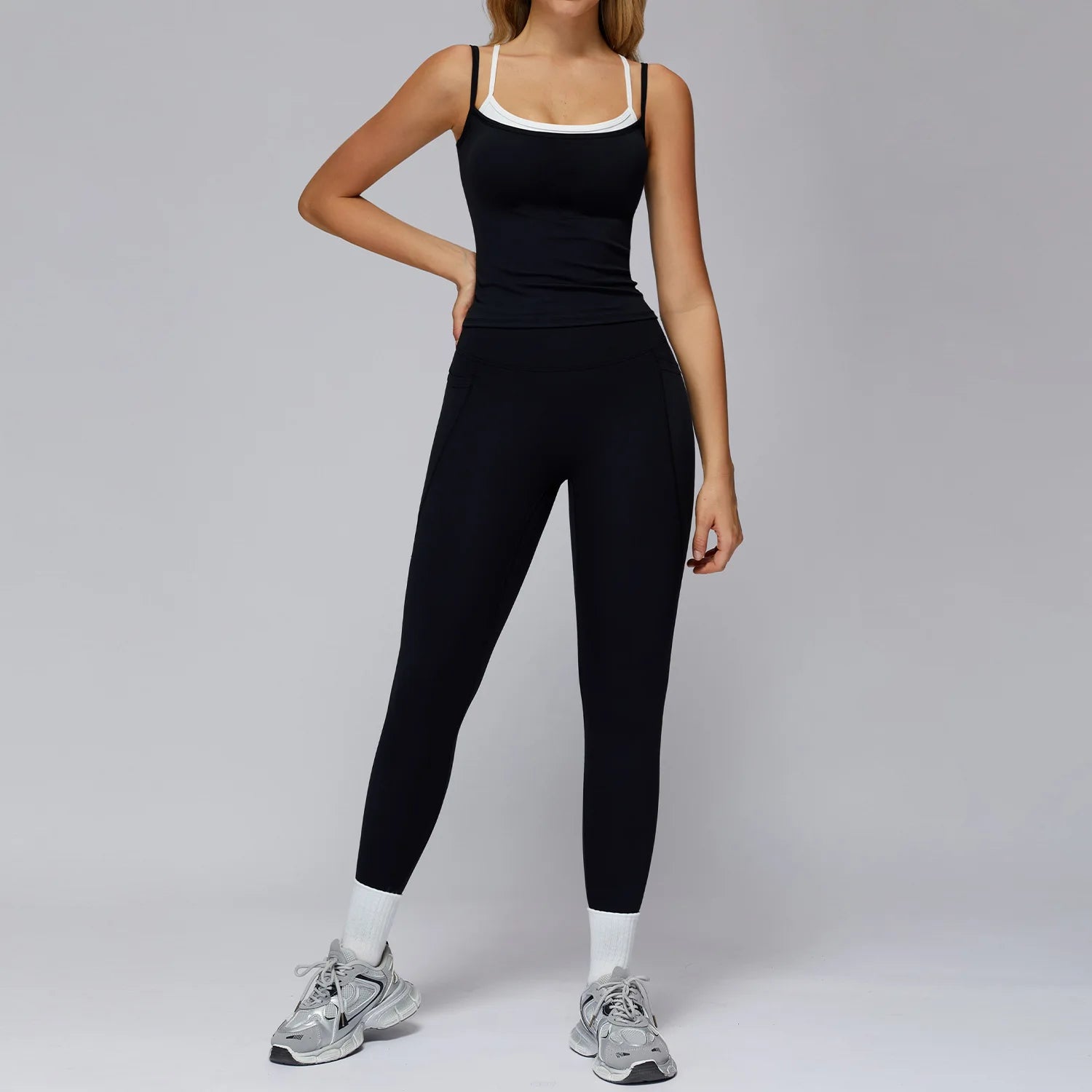 Sports Bra Women's Set 2PCS Professional Fitness Tank Top Bra Shockproof Running Leggings Yoga Suit Beautiful Back Bra Clothing