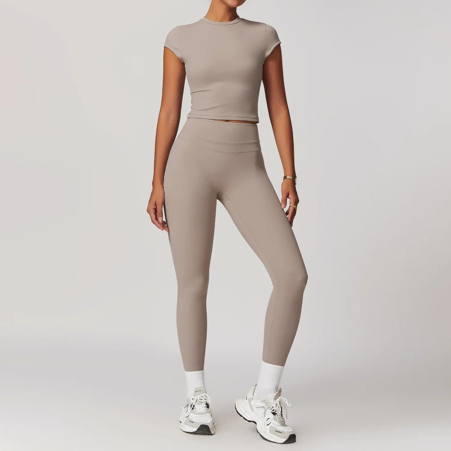 Yoga Suit 2PCS Sports Set Women Quick-Drying Gym Set Women Tracksuit Running Workout Short Sleeves Sports Yoga Clothing