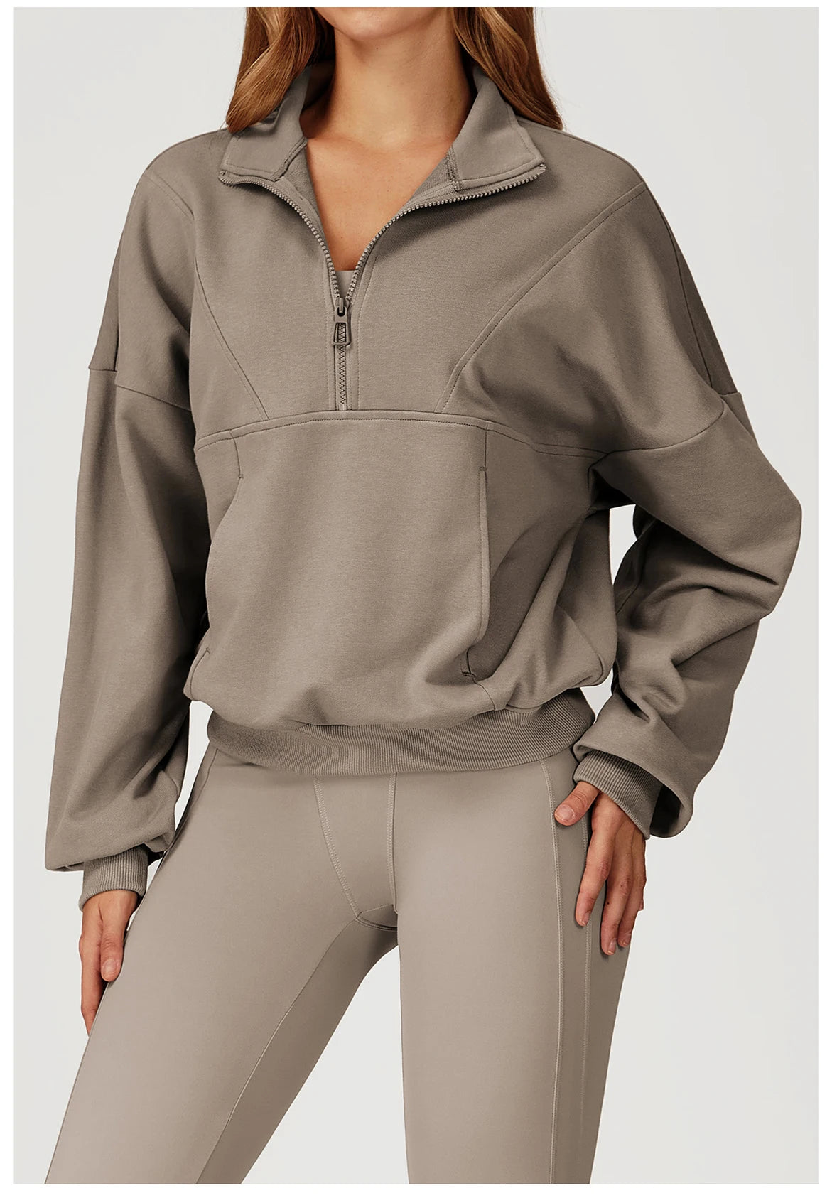 Winter Casual Hoodie Zipper Long Sleeved Women's Top Windproof and Warm Loose Hoodie Women's Outdoor Running Sportswear