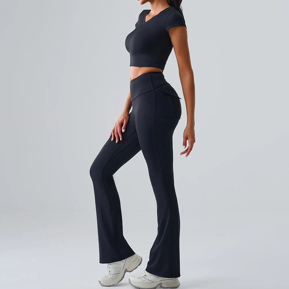 Women's Tracksuit 2 Pieces Yoga Set Workout Clothes Sportswear Gym Clothing High Waist Leggings Fitness Sports Suits Activewear