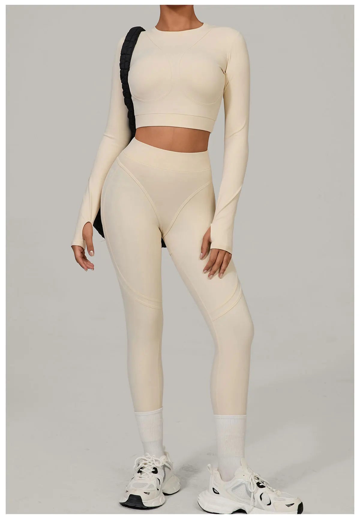 Women Tracksuit 2PCS Yoga Suit Sports Set Women Quick-Drying Gym Set Running Workout Long Sleeve Sports Shirt Yoga Clothing