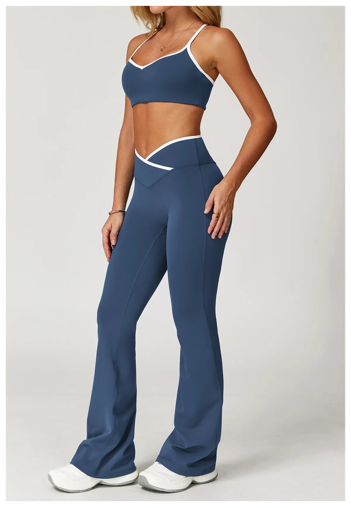 Women's Clothes Yoga Set 2 Pieces Workout Tracksuit Sportswear Gym Clothing High Waist Bell-bottoms Sexy Fitness Bta Sports Suit