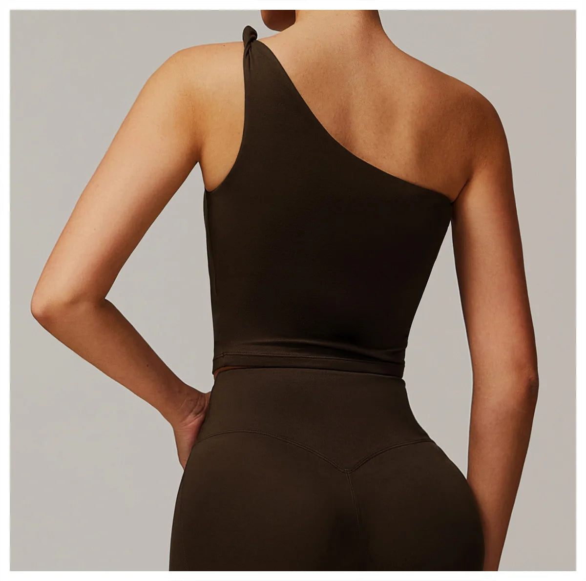 Single Shoulder Tank Top Women Gym Women Sports Underwear Push Up Crop Top Fitness Bra Breathable Running Athletic Sportswear