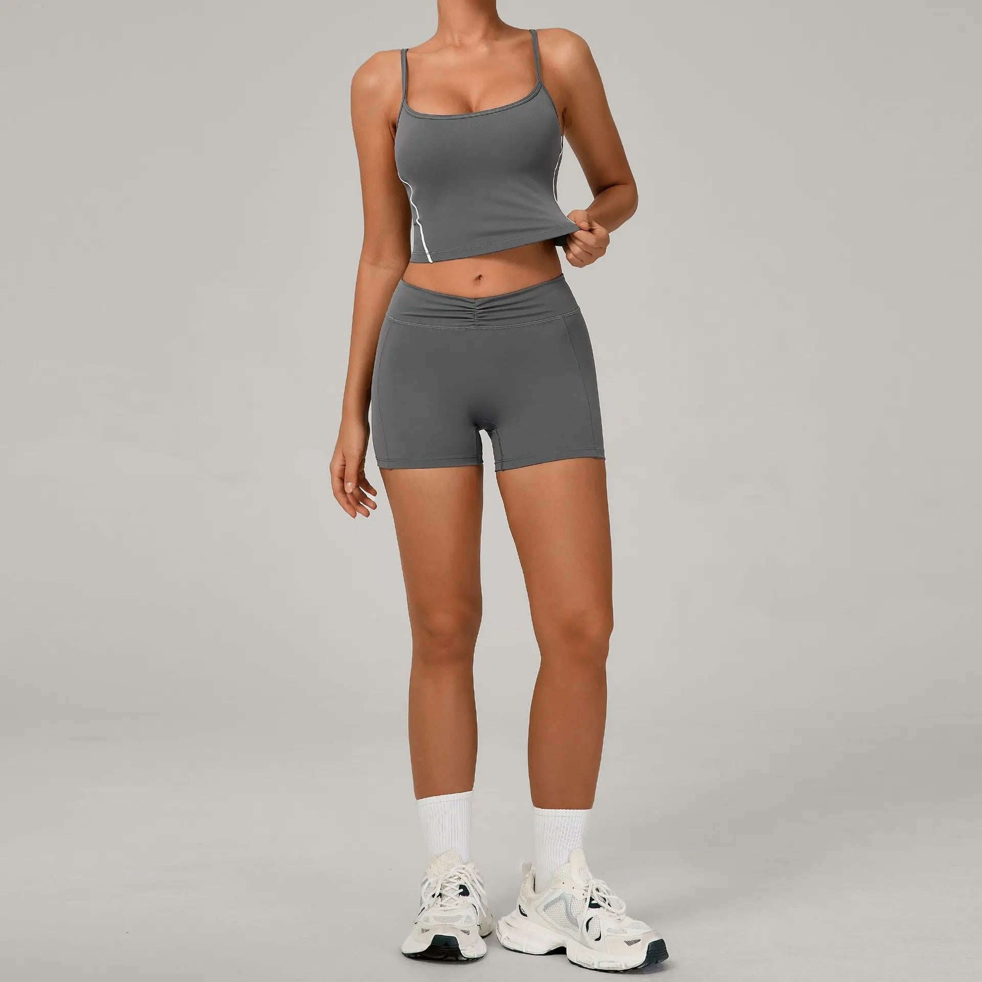 2 Pieces Yoga Sport Set Women Tracksuit Sports Bra Shorts Yoga Set Comfort Elastic Sportsuit Workout Outfit Fitness Gym Clothes