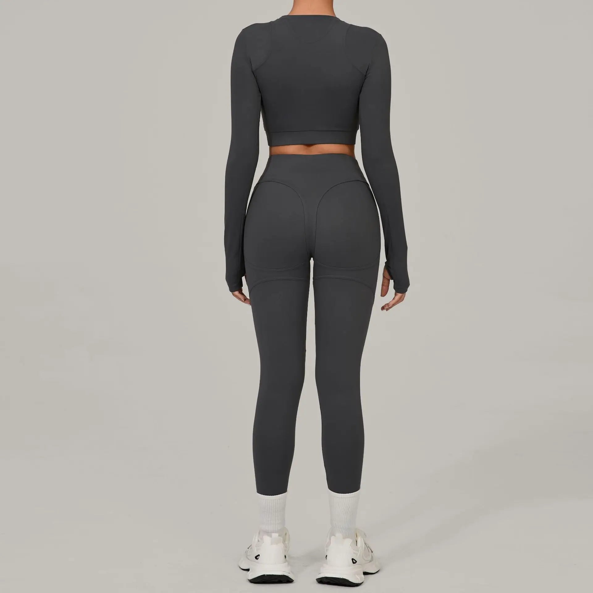 Women Tracksuit 2PCS Yoga Suit Sports Set Women Quick-Drying Gym Set Running Workout Long Sleeve Sports Shirt Yoga Clothing