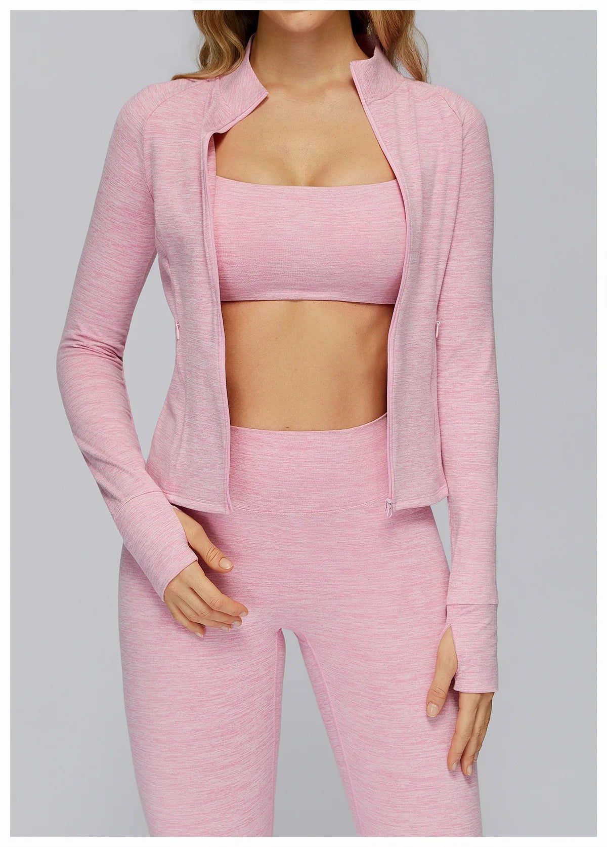 Zip Fitness Clothes Women Long Sleeve Sports Jacket Gym Clothes Woman Yoga Shirt Quick Dry Top Sunscreen Sportswear Yoga Clothes