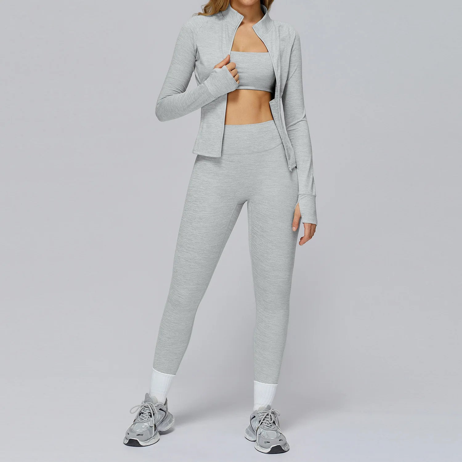Yoga Suit 2/3PCS Sports Set Gym Set Women Tracksuit Running Workout Clothes Long Sleeve Sports Bra Athletic Wear Yoga Clothing