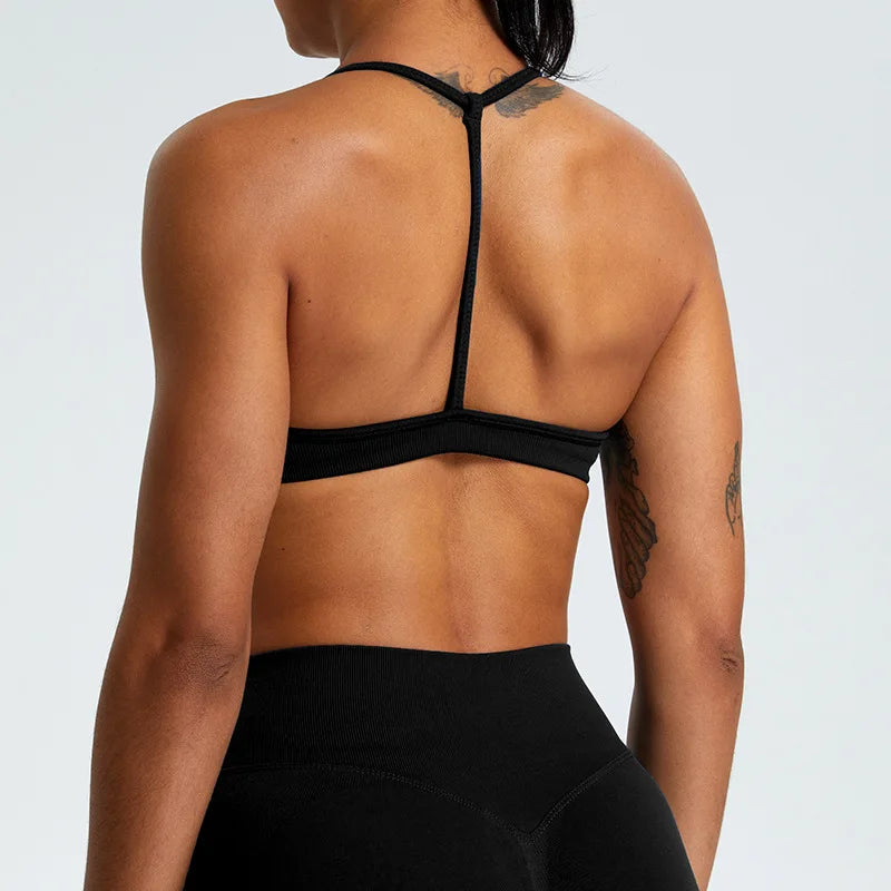 Women Sports Underwear High Support Sports Top Push Up Yoga Bra Gym Crop Top High Strength Fitness Workout Bra Running Brassiere
