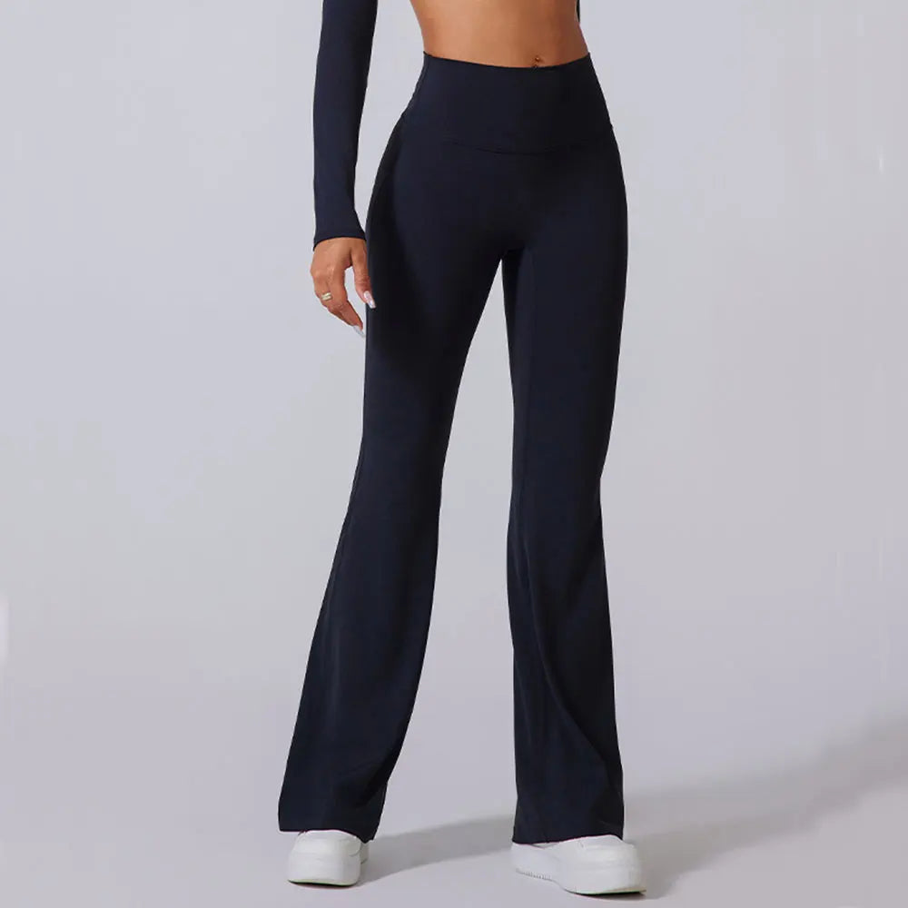 Women's High Waist Flared Leggings Gym Fitness Yoga Pants Workout Runing Sport Leggings Control Tummy Yoga Wide Leg Pants