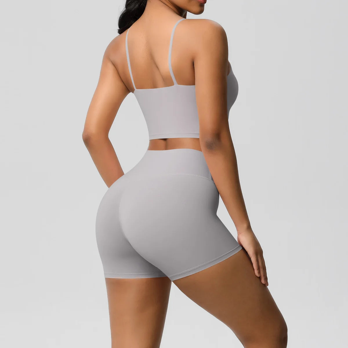 Yoga Sport Set Women Seamless Crop Top Bra Shorts Yoga Set Comfort Elastic Sportsuit Workout Outfit Fitness Gym Clothes