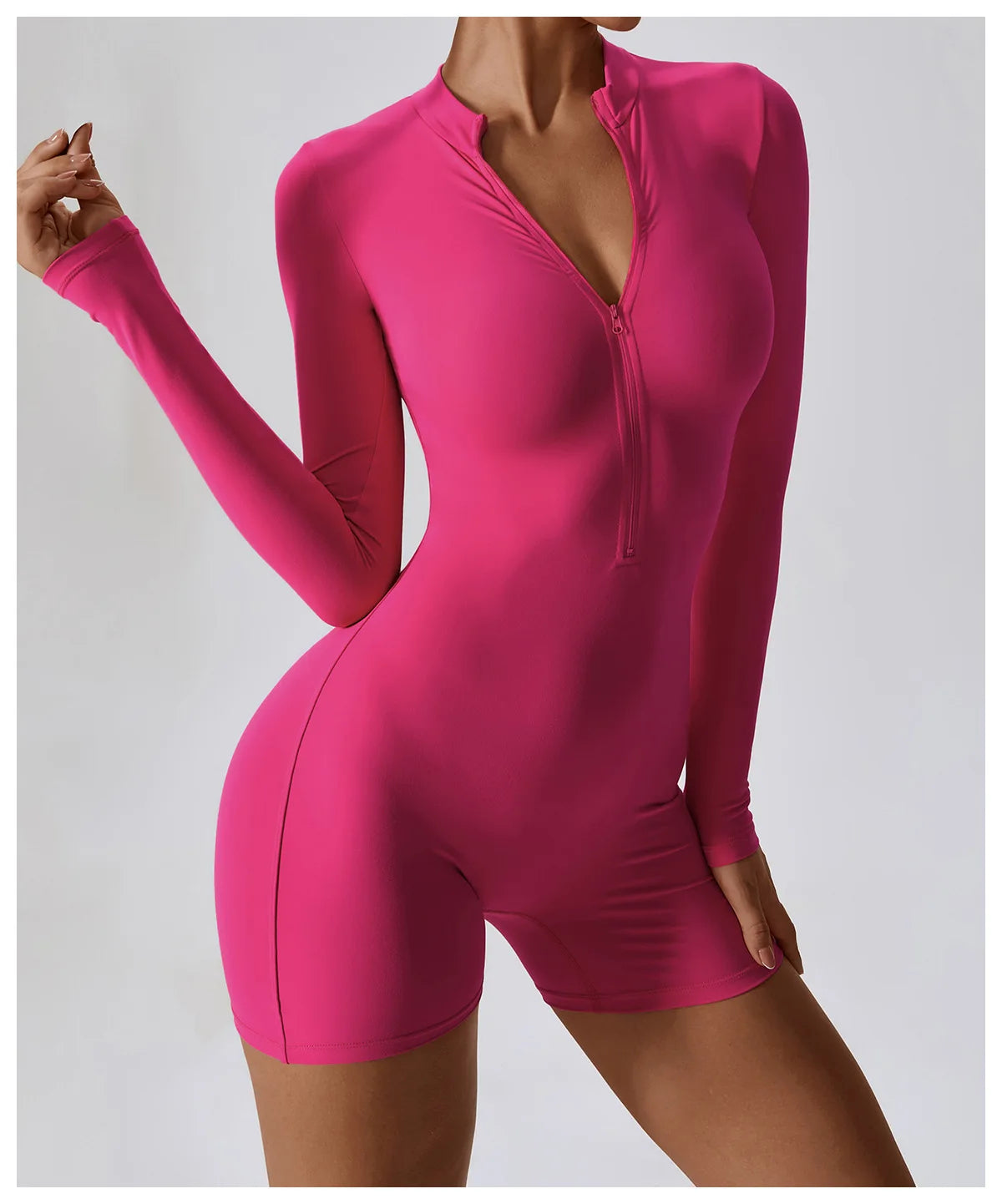 Zipper Long Sleeve Jumpsuits Women's Workout Tracksuit Sportswear Yoga Set Dance Fitness Bodysuit Sexy Gym Clothes Yoga Suit