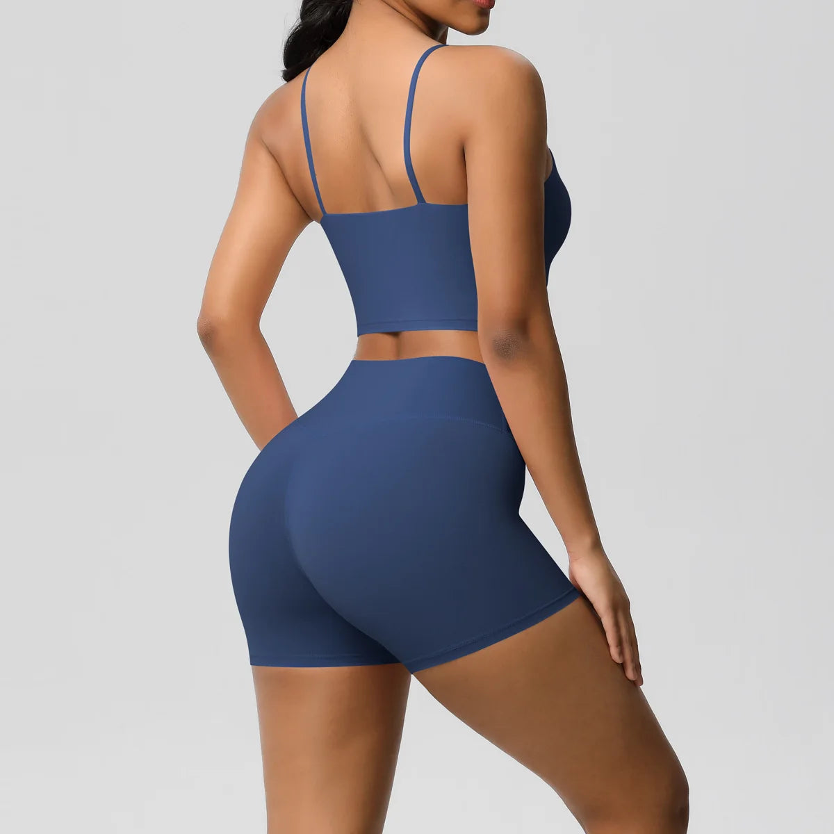 Yoga Sport Set Women Seamless Crop Top Bra Shorts Yoga Set Comfort Elastic Sportsuit Workout Outfit Fitness Gym Clothes