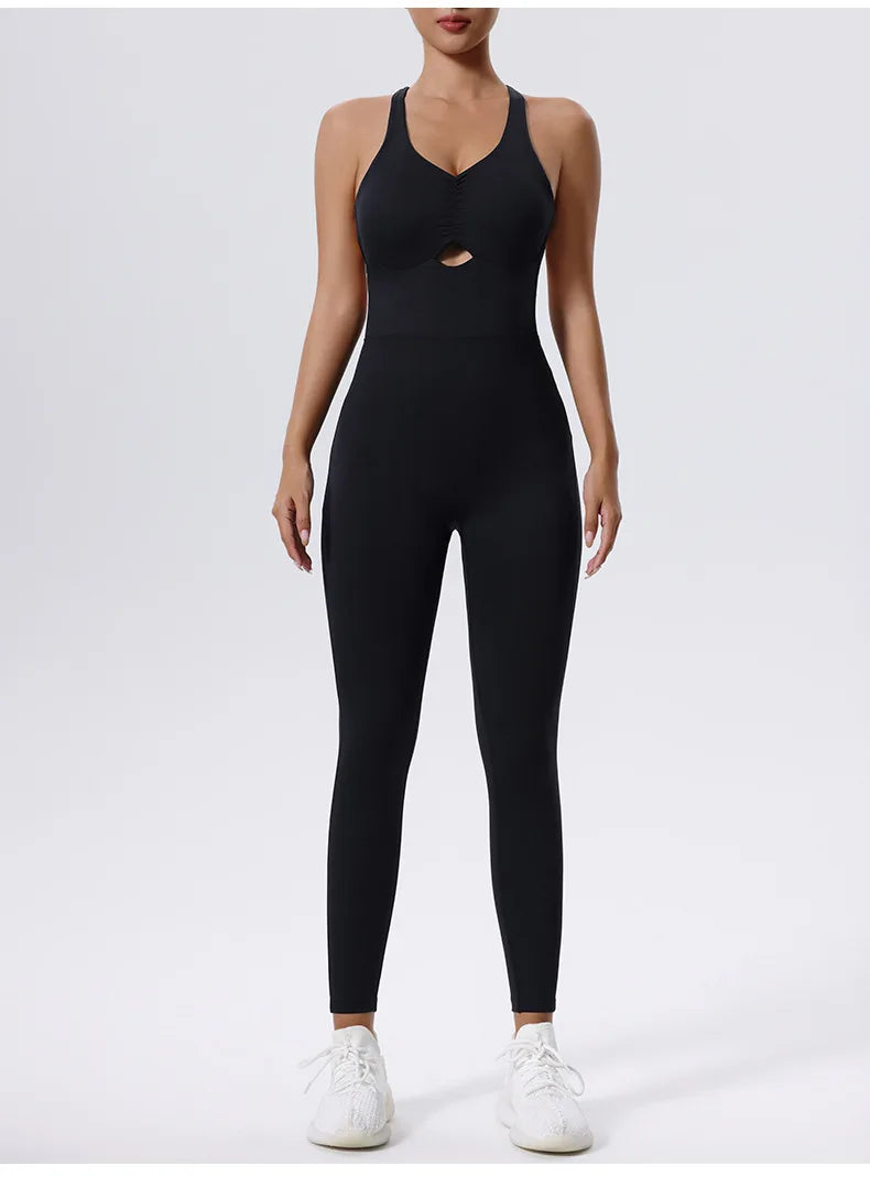 New Yoga Suit Gym Set Women Training Sportswear Women Sports Jumpsuit Fitness Rompers Stretch Female Push Up Workout Bodysuits