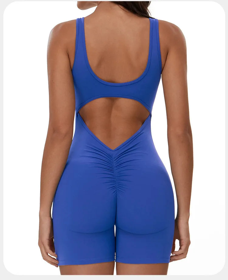 Yoga Jumpsuits Women Tracksuit Set Fitness Rompers Sexy One Piece Sports Bra Workout Bodysuit Sexy Back V Sportswear Gym Clothes