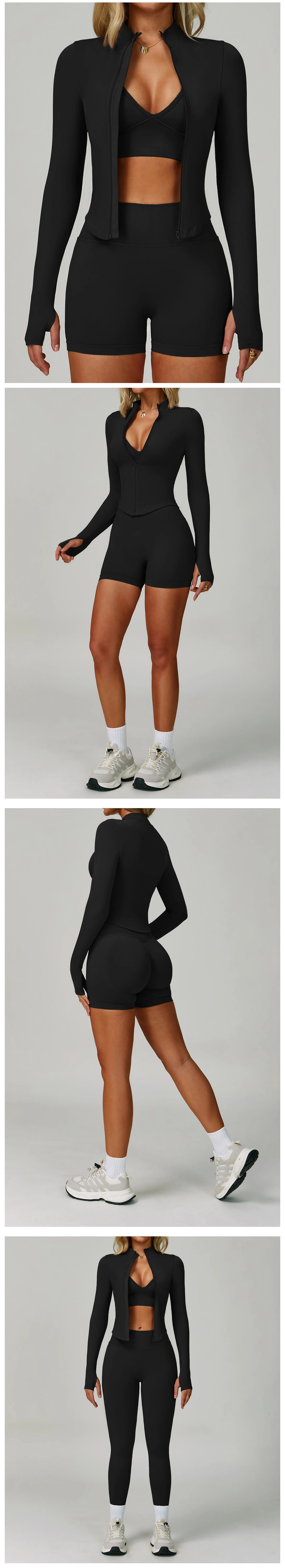 Seamless Yoga Suit 2PCS Sports Set Women Tracksuit Gym Running Workout Clothes Sports Long Sleeve Athletic Wear Yoga Clothing