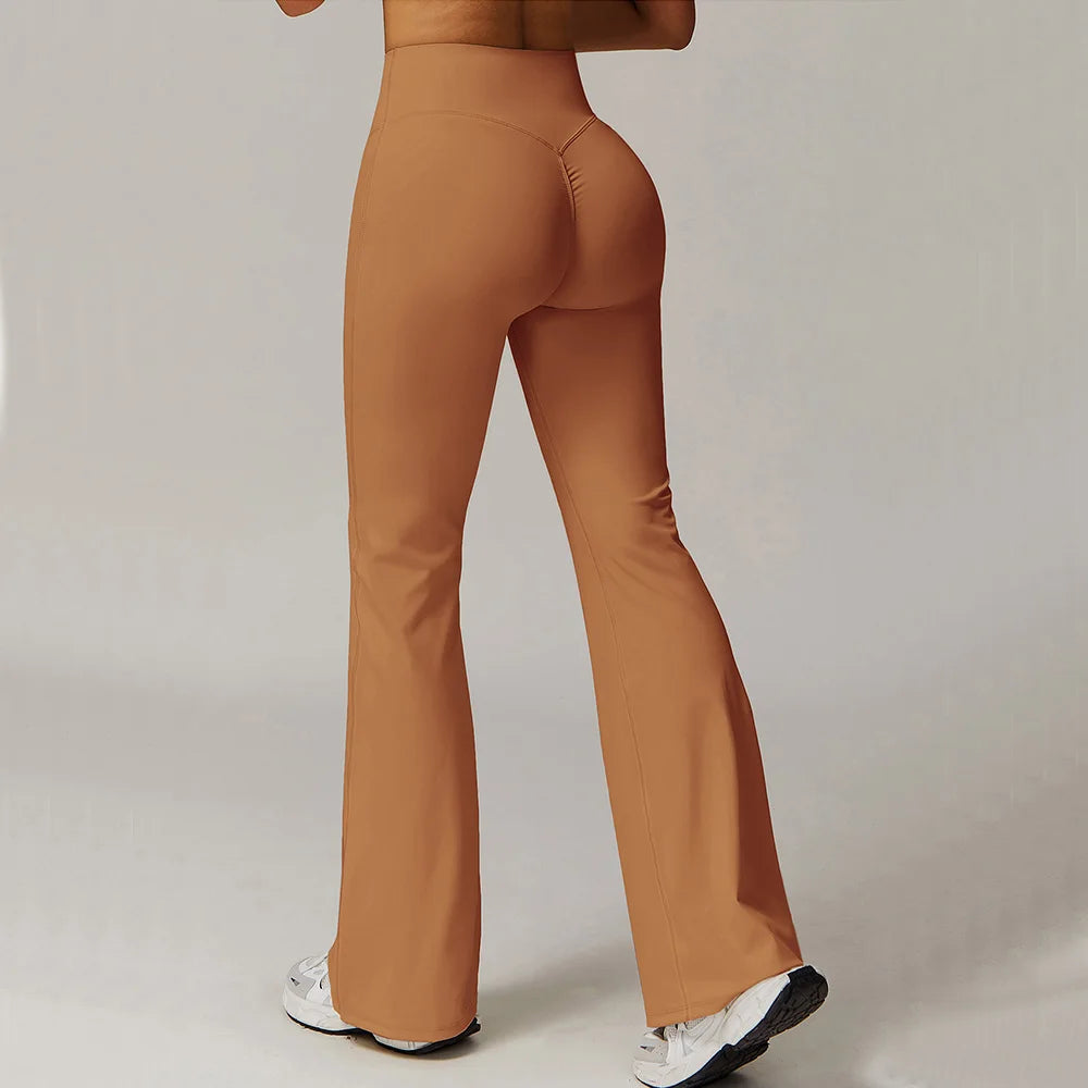 Gym Leggings Women Bell-bottoms Yoga Pants Sexy High Waist Lifting Leggings Pants Women Sports Clothing Fitness Wide Leg Pants