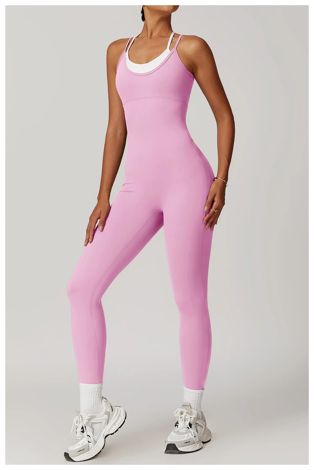 Color Blocked Jumpsuit Gym Set Women Yoga Suit Back Cross Sportswear Women Sports Jumpsuit Fitness Rompers Workout Bodysuits