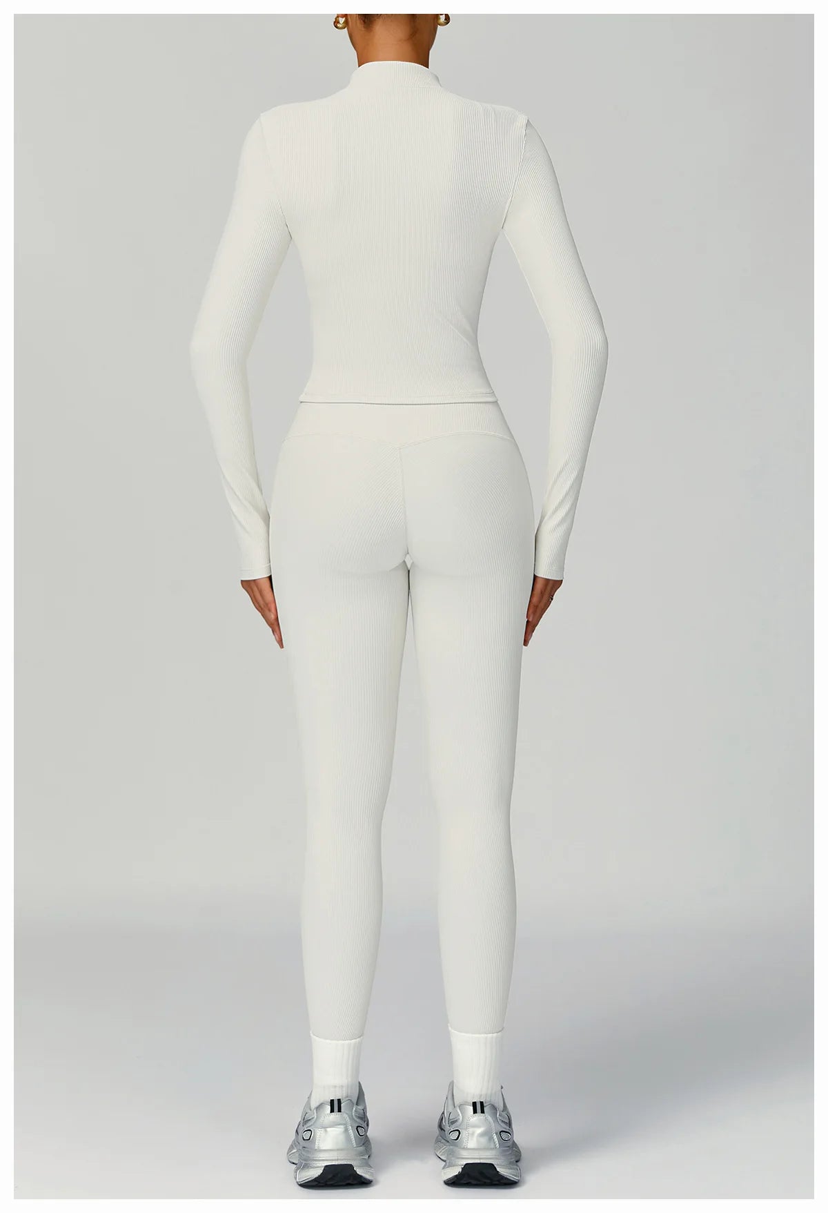 Women Tracksuit 2PCS Yoga Suit Sports Set Quick-Drying Gym Set Running Workout Zipper Long Sleeve Sports Shorts Yoga Clothing