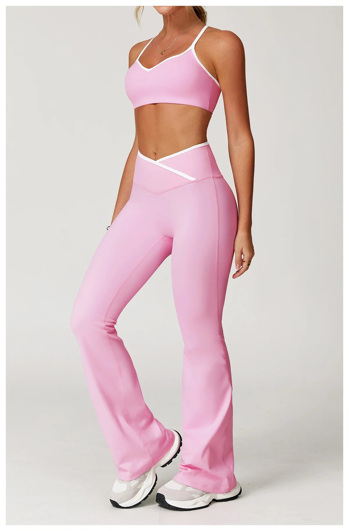 Women's Clothes Yoga Set 2 Pieces Workout Tracksuit Sportswear Gym Clothing High Waist Bell-bottoms Sexy Fitness Bta Sports Suit