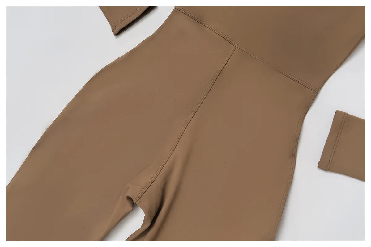 Winter Yoga Suit Gym Set Women Tracksuit Thicken Sportswear Zipper Fitness Long Sleeved Sports Jumpsuit Push Up Workout Clothes