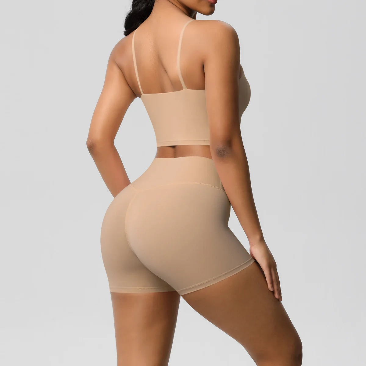 Yoga Sport Set Women Seamless Crop Top Bra Shorts Yoga Set Comfort Elastic Sportsuit Workout Outfit Fitness Gym Clothes