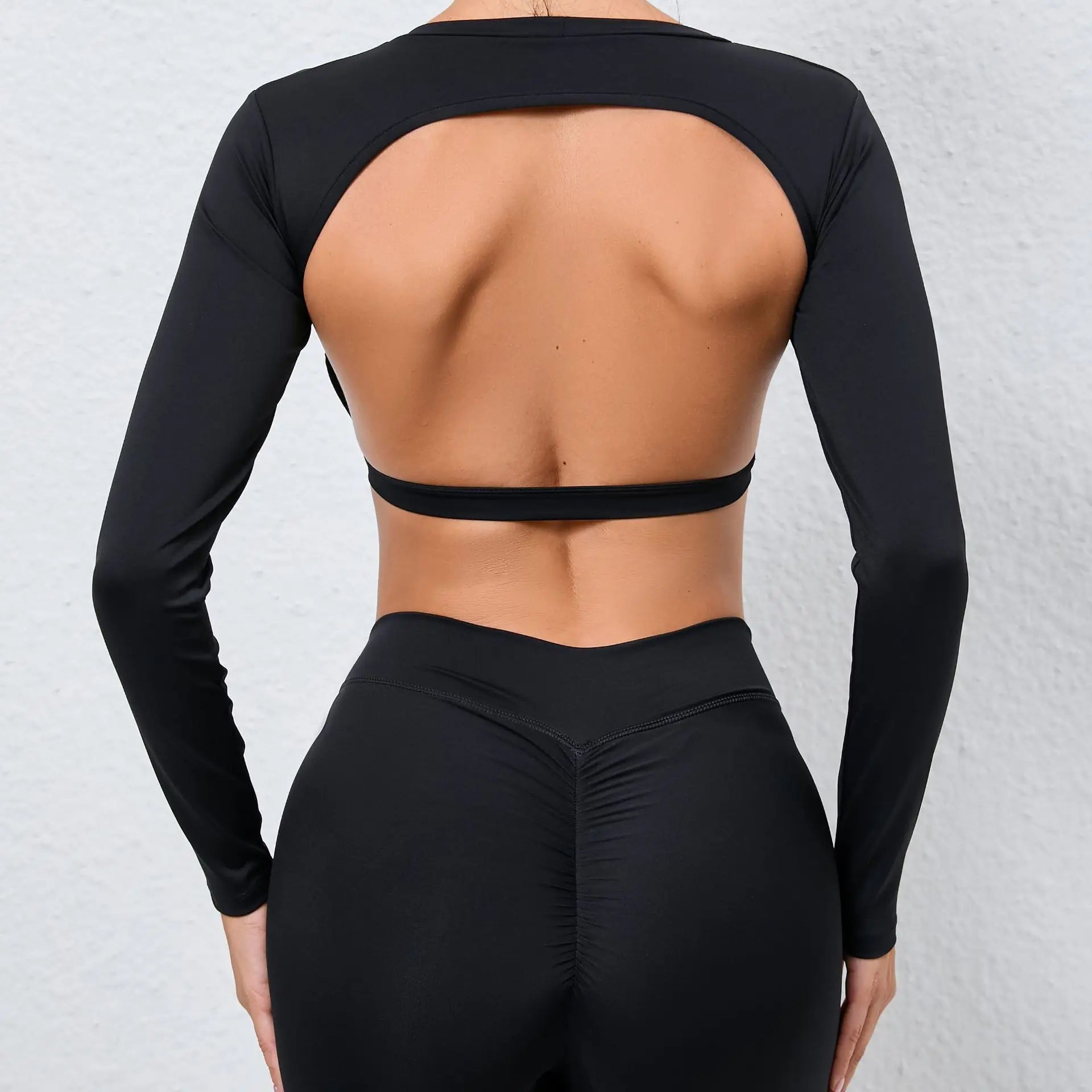 Women Long Sleeve Sport Shirt Hollow Out Yoga Tops Workout Running T-Shirt Girls Slim Gym Push Up Fitness Crop Top Female
