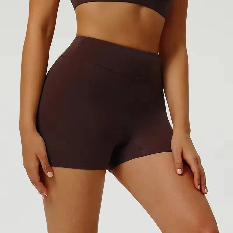 Women Yoga Shorts High Waist Workout Shorts Fitness Yoga Lift Butt Fitness Ladies Yoga Gym Running Impact Short Pants Sportswear
