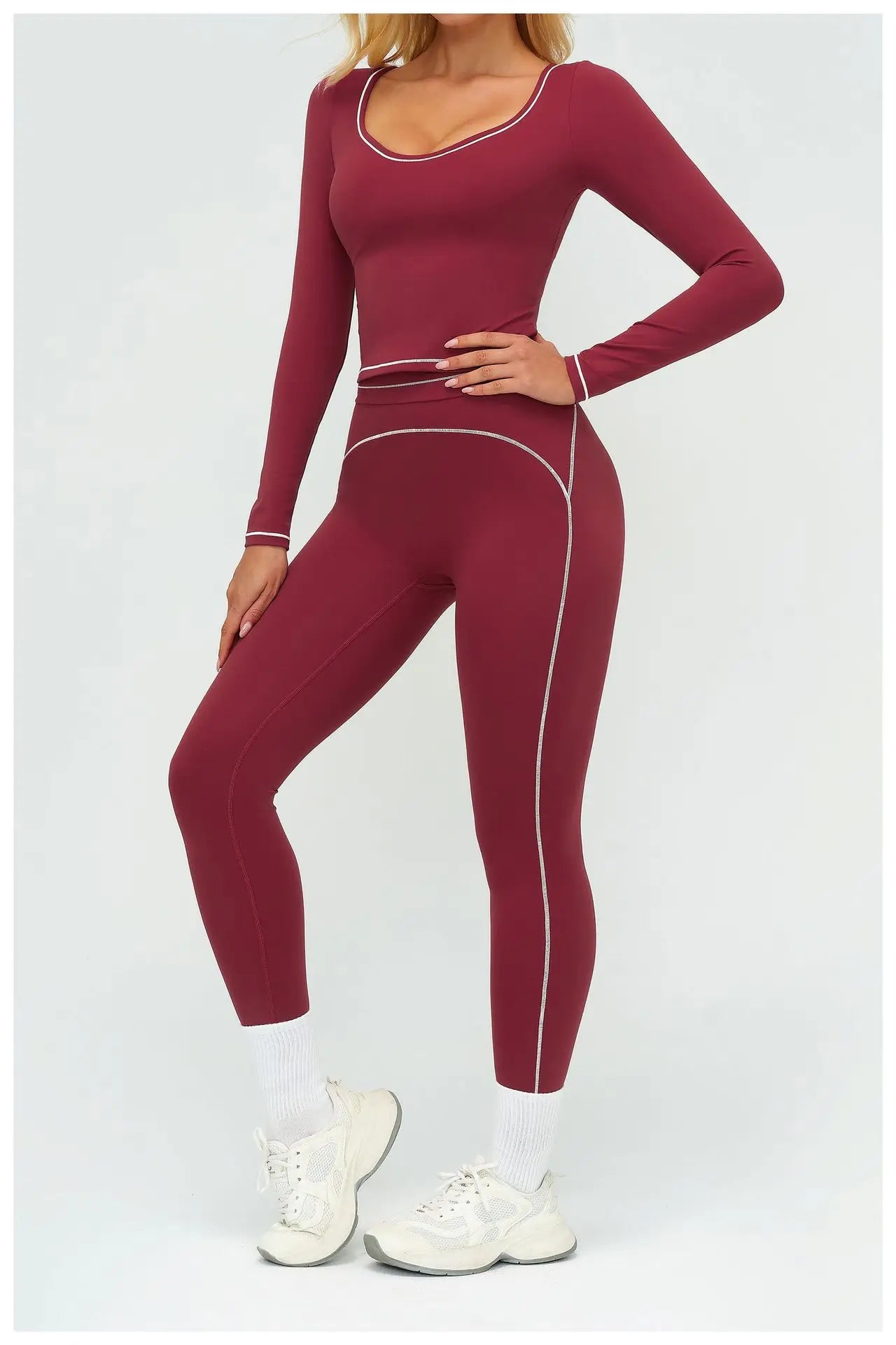 Yoga Shirts Women's Yoga Long Sleeve Fitness Long Sleeve Running Gym Clothes Workout Dry Fit Breathable High Elastic Sports Top