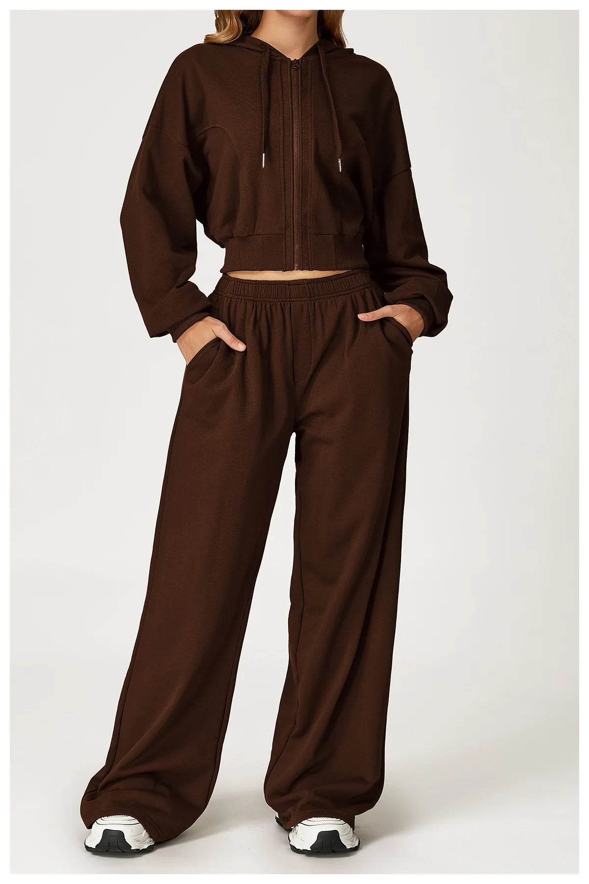 Winter High Waisted Long Sweatpants Women's Yoga Pants Wide Leg Straight Leg Loose Pants Outdoor Running Sports Sweatpants