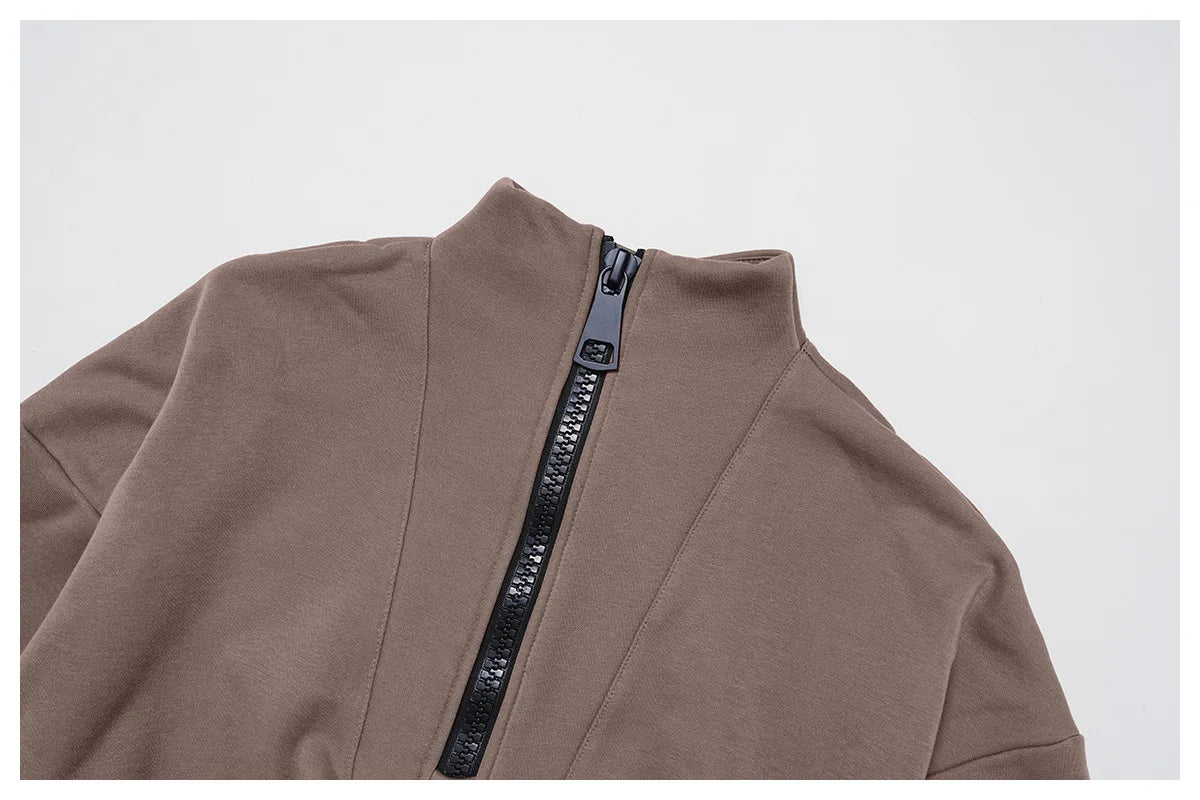 Winter Sports Hoodie Yoga Long Sleeved Women's Stand Collar Loose Windproof Hoodie Warm Long Sleeved Casual Outdoor Sports Top