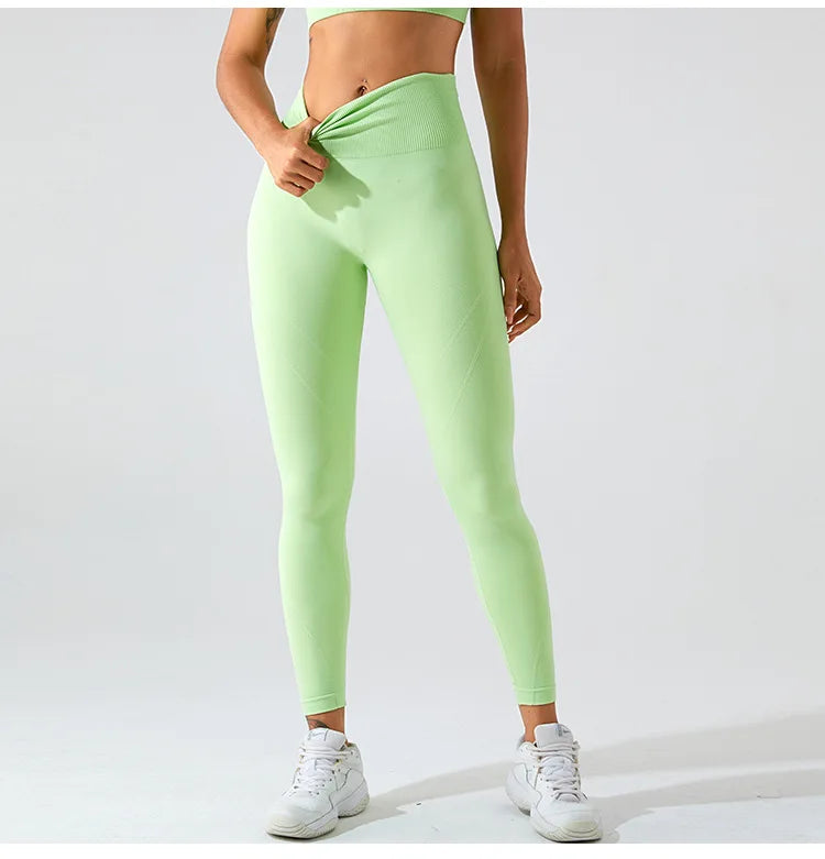 Women Seamless Tights Sports Leggings High Waist Fitness Leggings Push Up Yoga Leggings Gym Scrunch Butt Sports Workout Pants