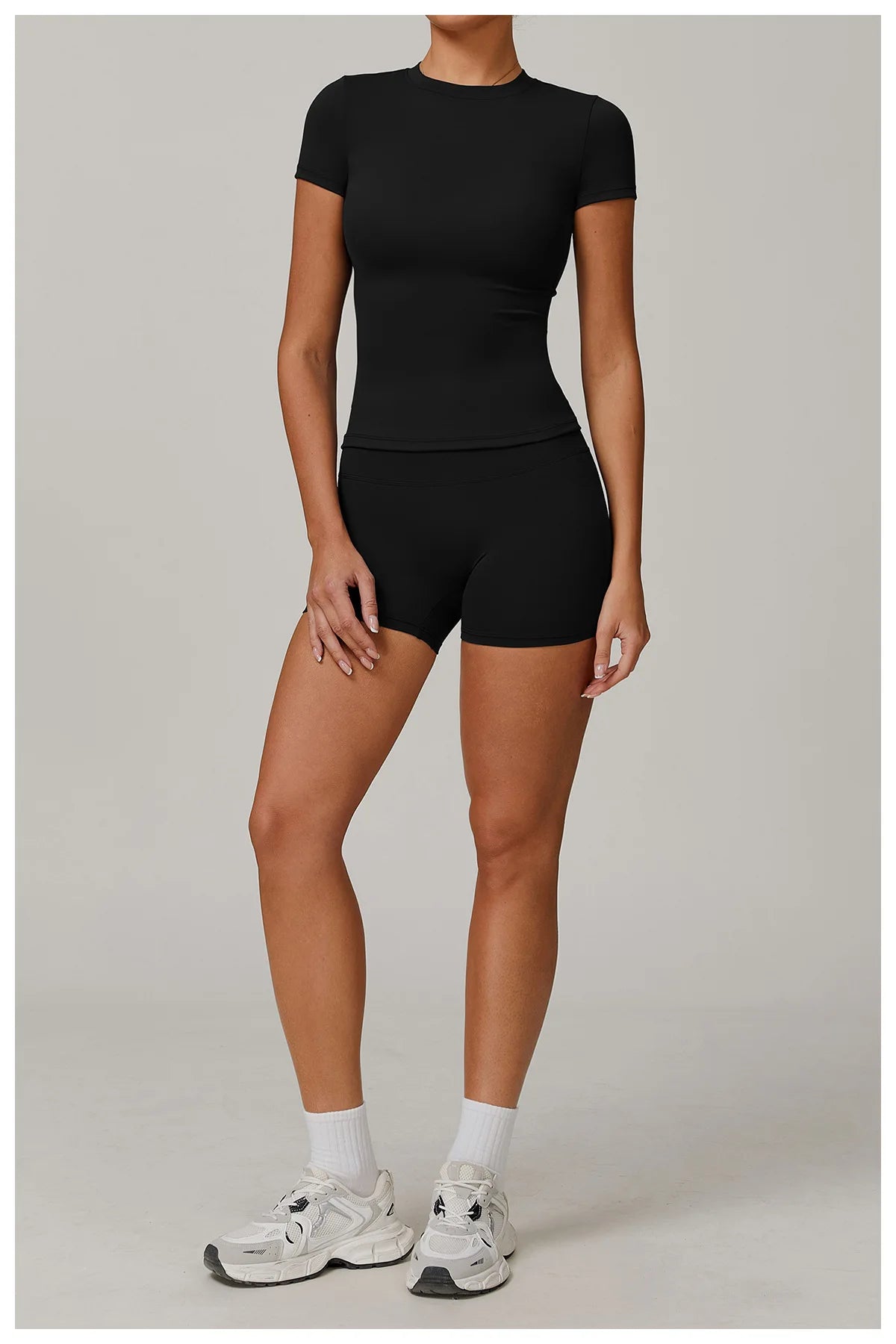 2PCS Yoga Set Sports Suit For Women Fitness Short Sleeve Tracksuits Sports Bra High Waist Leggings Gym Sports Clothes Sportswear