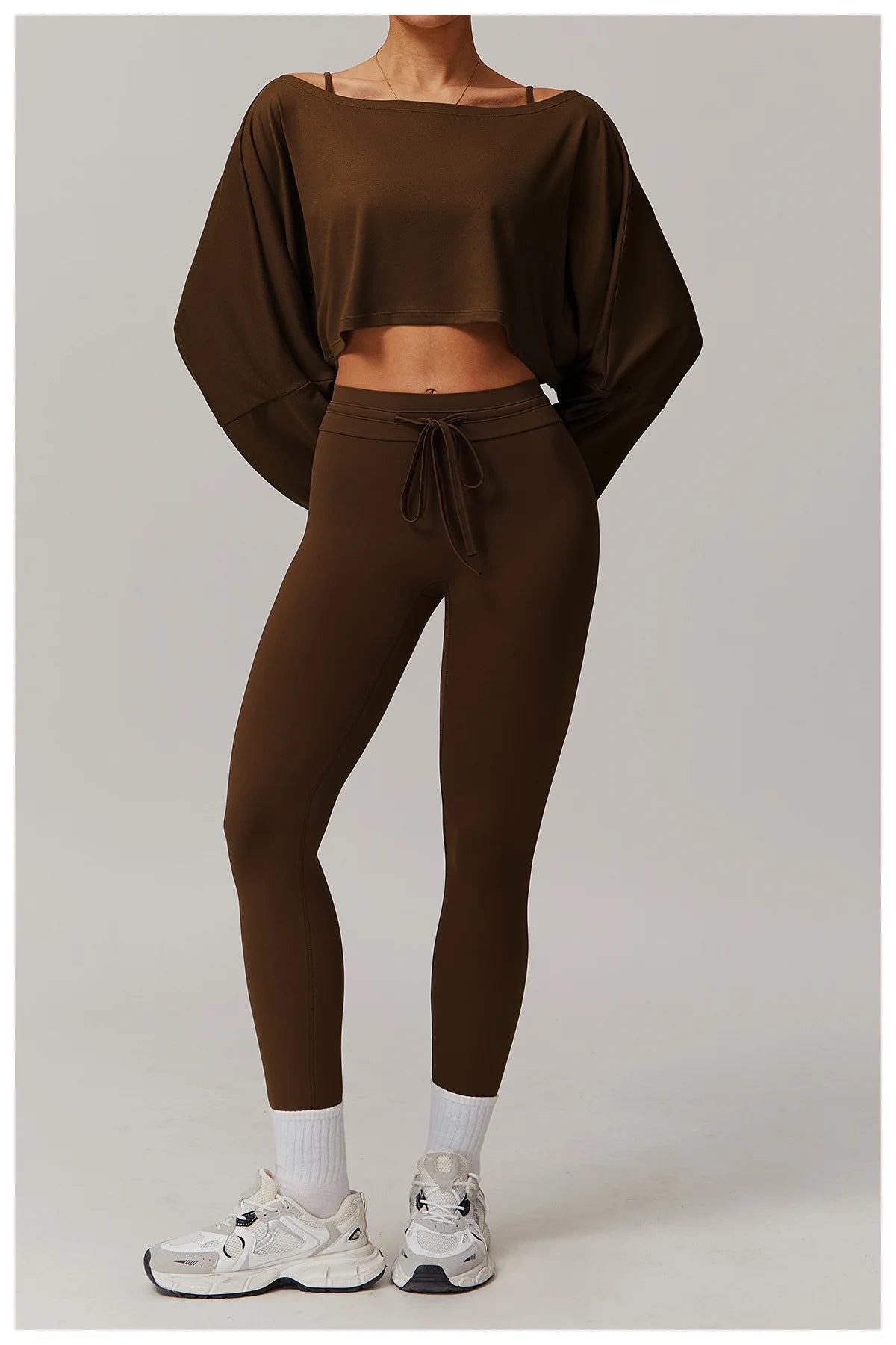 Running Fitness Sports Long Sleeved Top Women's One Shoulder Batwing Sleeve Loose Breathable Casual Long Sleeved Sexy Yoga Top