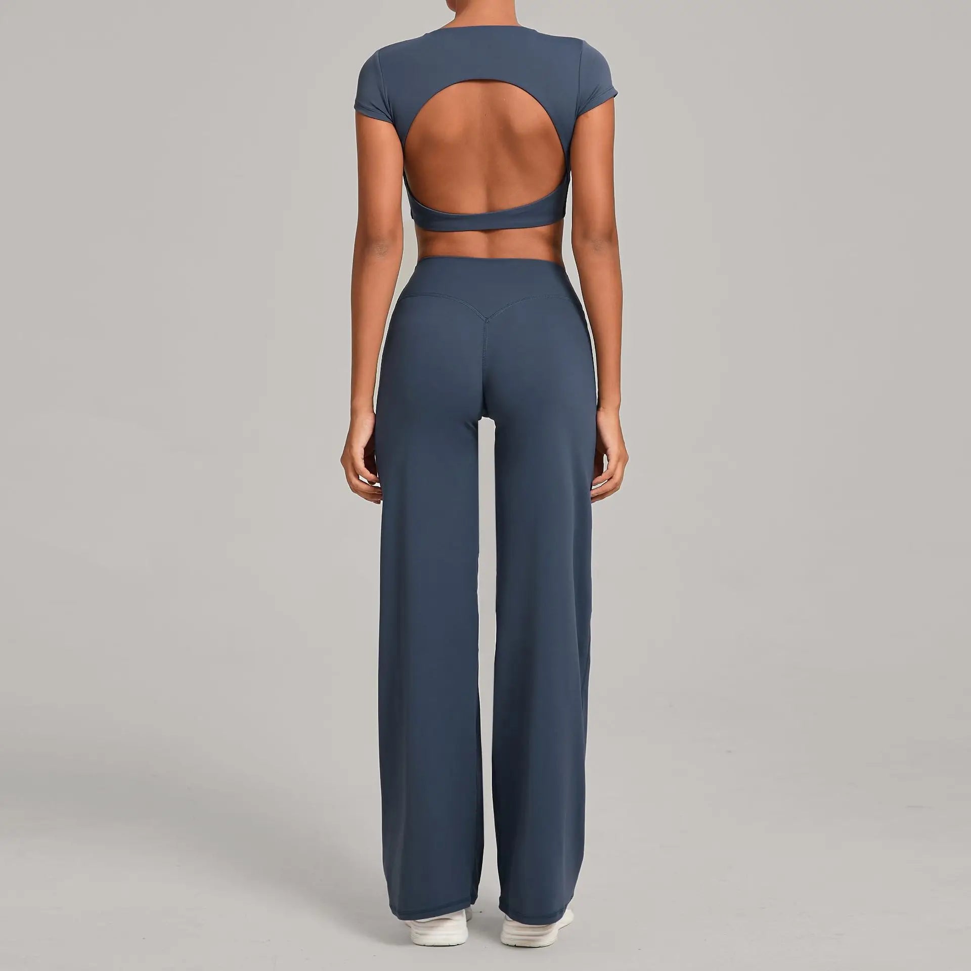 Women Tracksuit Yoga Suit 2PCS Sports Outfits Gym Set Running Workout Clothes Sports Short Sleeves Athletic Wear Yoga Clothing