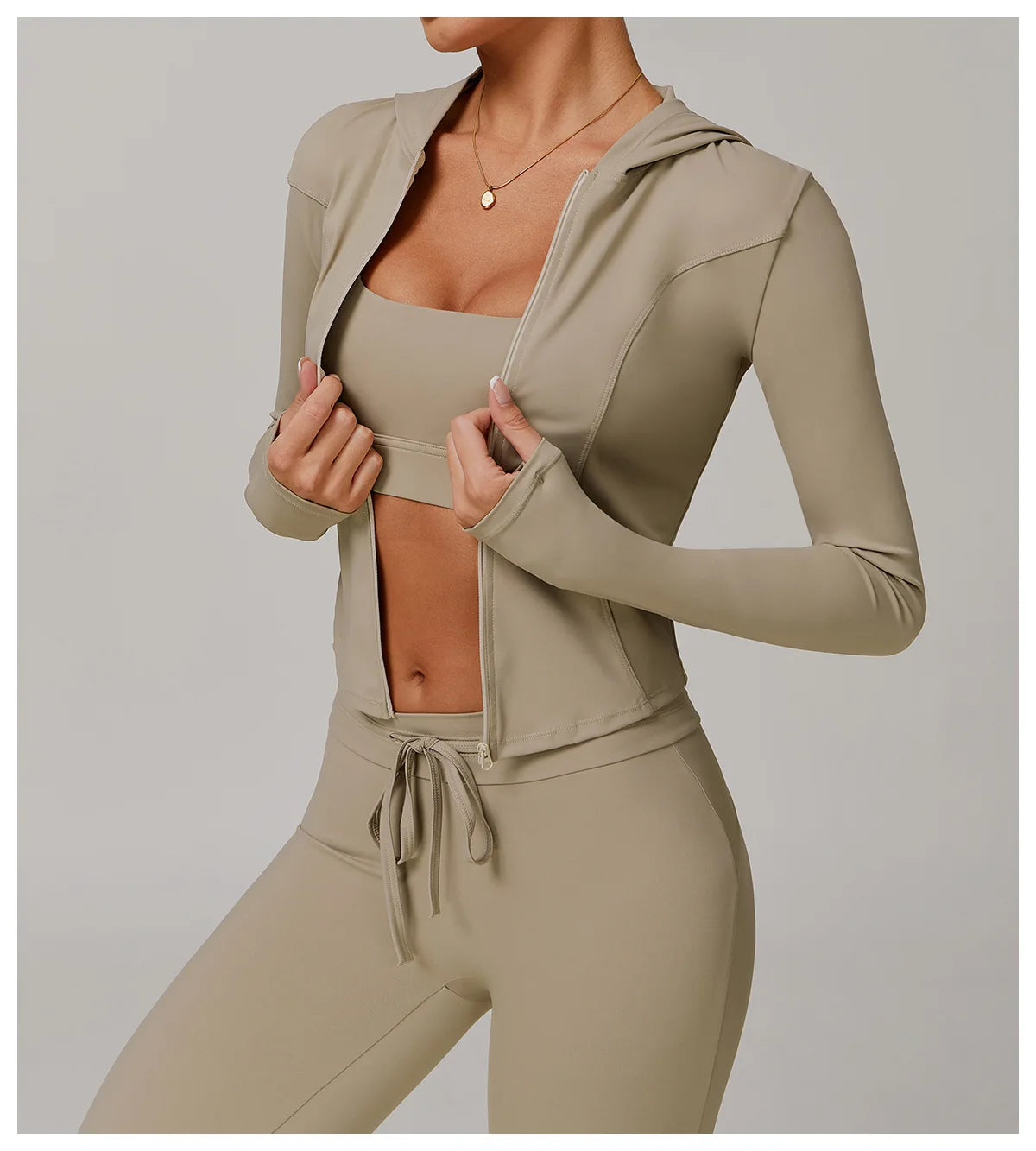 Women's Jacket Hooded Cardigan Tight Quick-dry Sports Fitness Coat Running Training Shirt Yoga Clothes Long Sleeve Sport Jacke