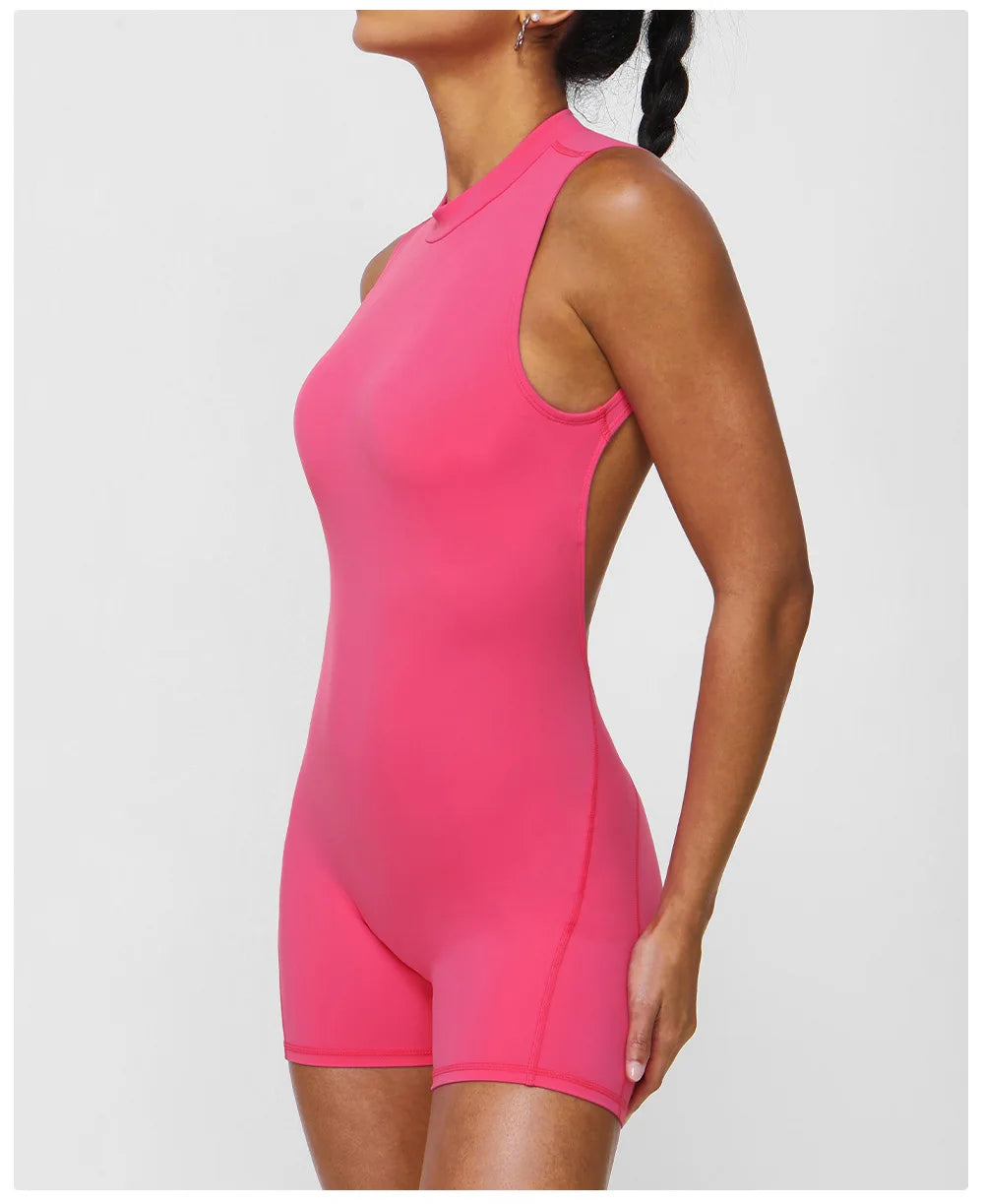 Sexy Back V Jumpsuits Women's Tracksuit Yoga Set One Piece Fitness Workout Rompers Sportswear Gym Set Workout Clothes For Women