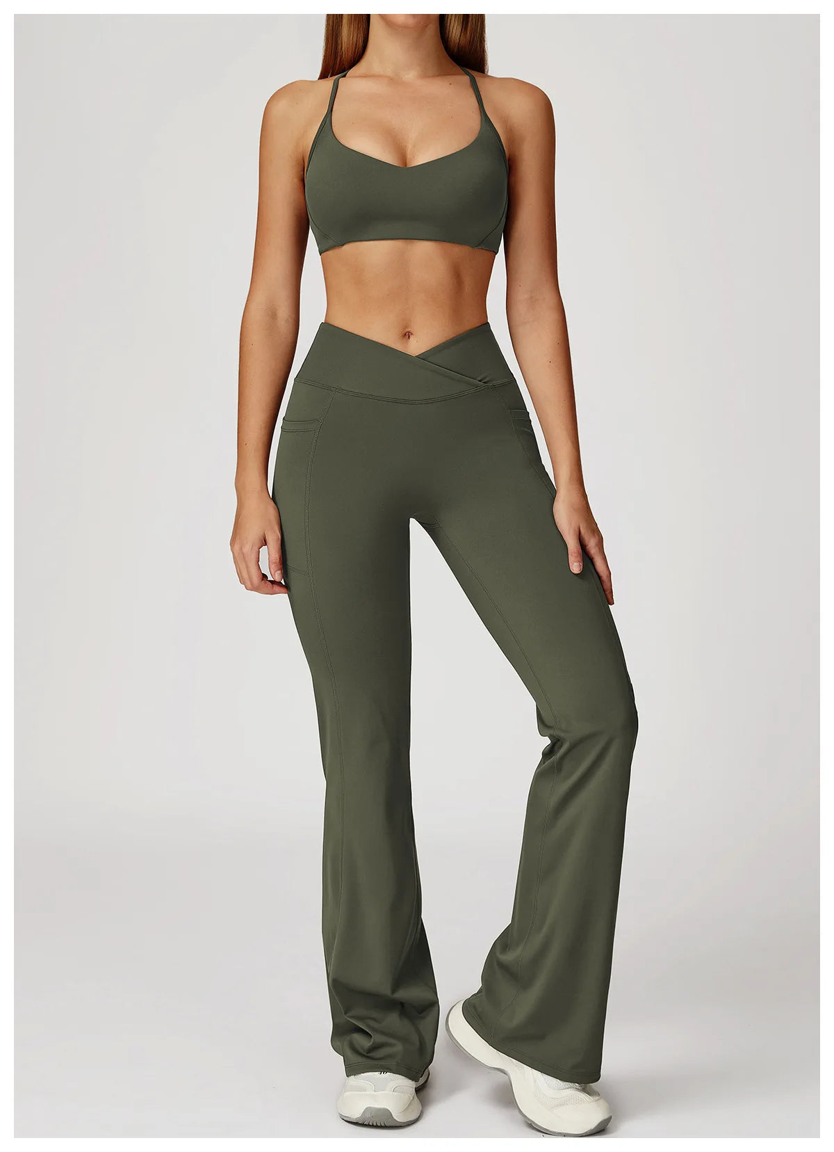 Women Flare Leggings Yoga Pants Bell-bottoms Yoga Trousers High Waist Fitness Pants Stretch Gym Casual Sports Wide Leg Pants