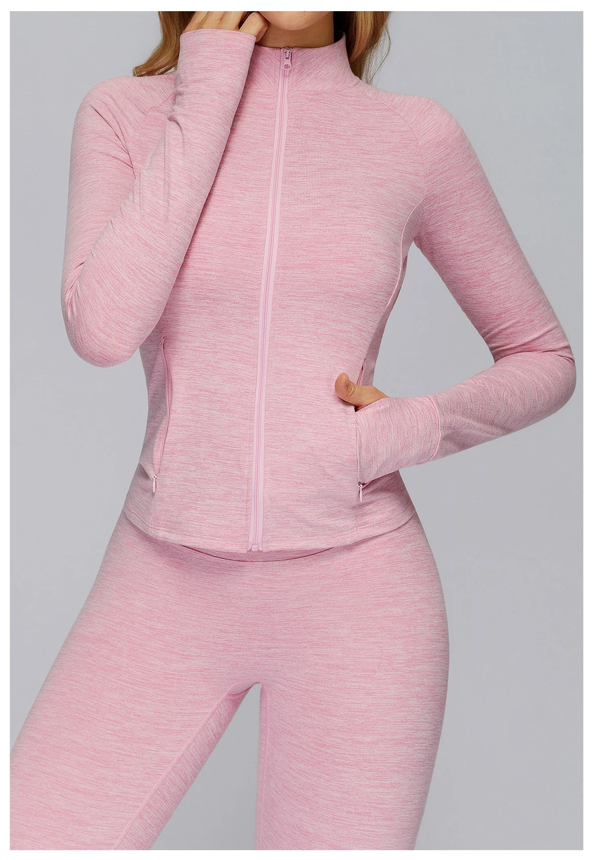 Zip Fitness Clothes Women Long Sleeve Sports Jacket Gym Clothes Woman Yoga Shirt Quick Dry Top Sunscreen Sportswear Yoga Clothes