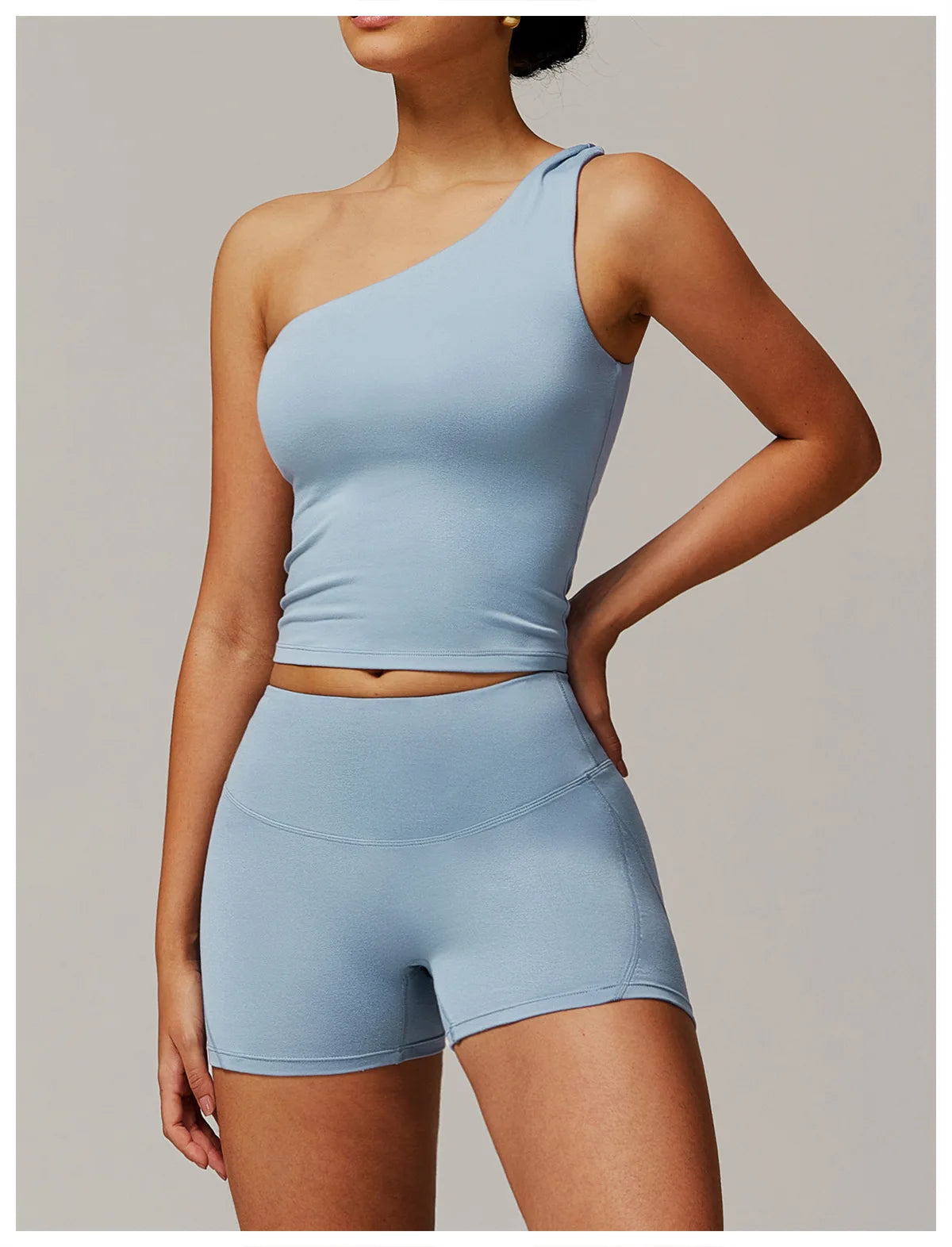 Single Shoulder Tank Top Women Gym Women Sports Underwear Push Up Crop Top Fitness Bra Breathable Running Athletic Sportswear