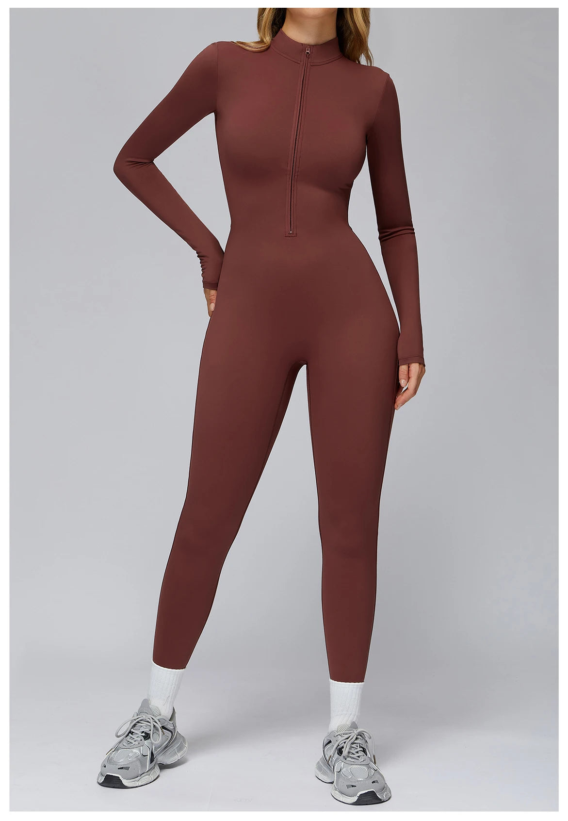 Winter Fleece Jumpsuit Women Tracksuit Yoga Set Zipper Rompers Long Sleeved Fitness Sports Bodysuit Gym Push Up Workout Clothes