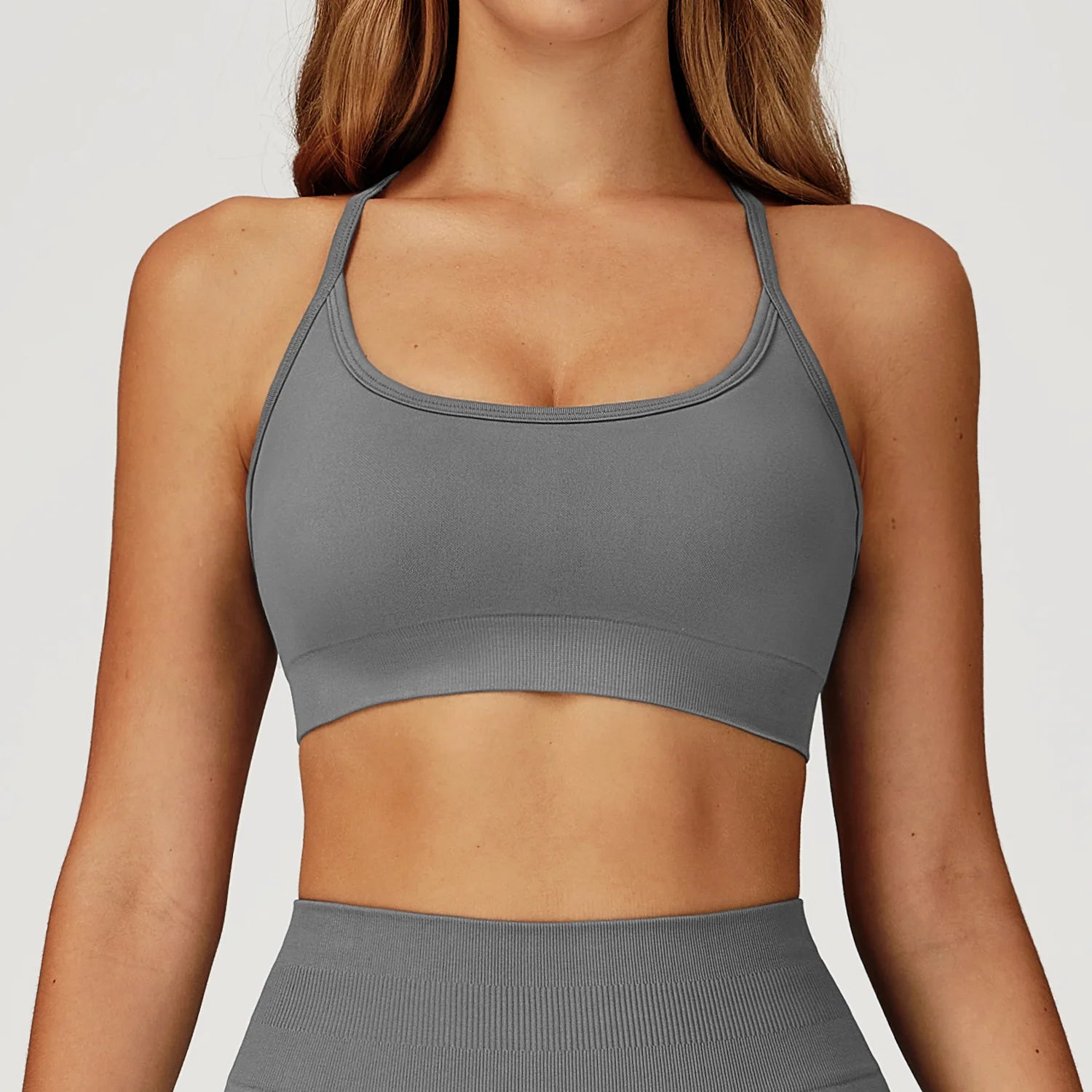 Breathable Sports Bra Anti-Sweat Fitness Top Women Yoga Bra Crop Top Push Up High Strength Sport Bra Seamless Gym Workout Top