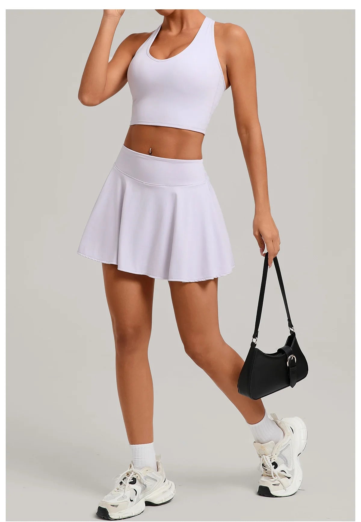 2PCS Yoga Suit for Women Tracksuit Fitness Gym Clothes Sports Bra Matching Impact Skirt Workout Sets Gym Set Outfit Sportswear
