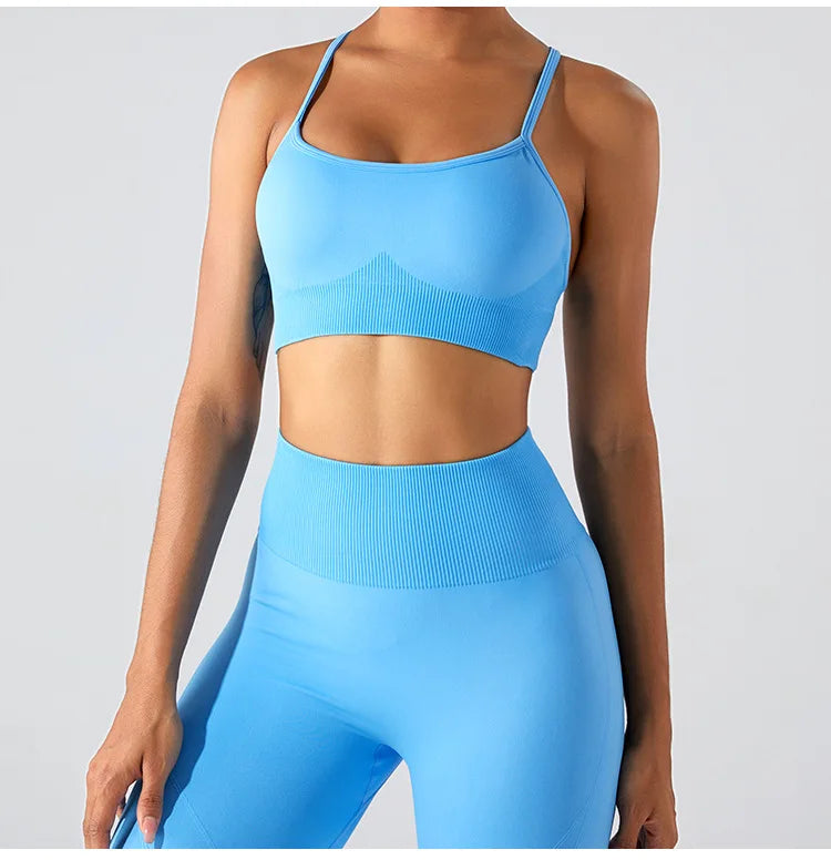 Women Sports Underwear Cross Strap Top Women Push Up Sport Bra Yoga Gym Crop Top Brassiere Fitness Top Sport Bra Breathable Bras