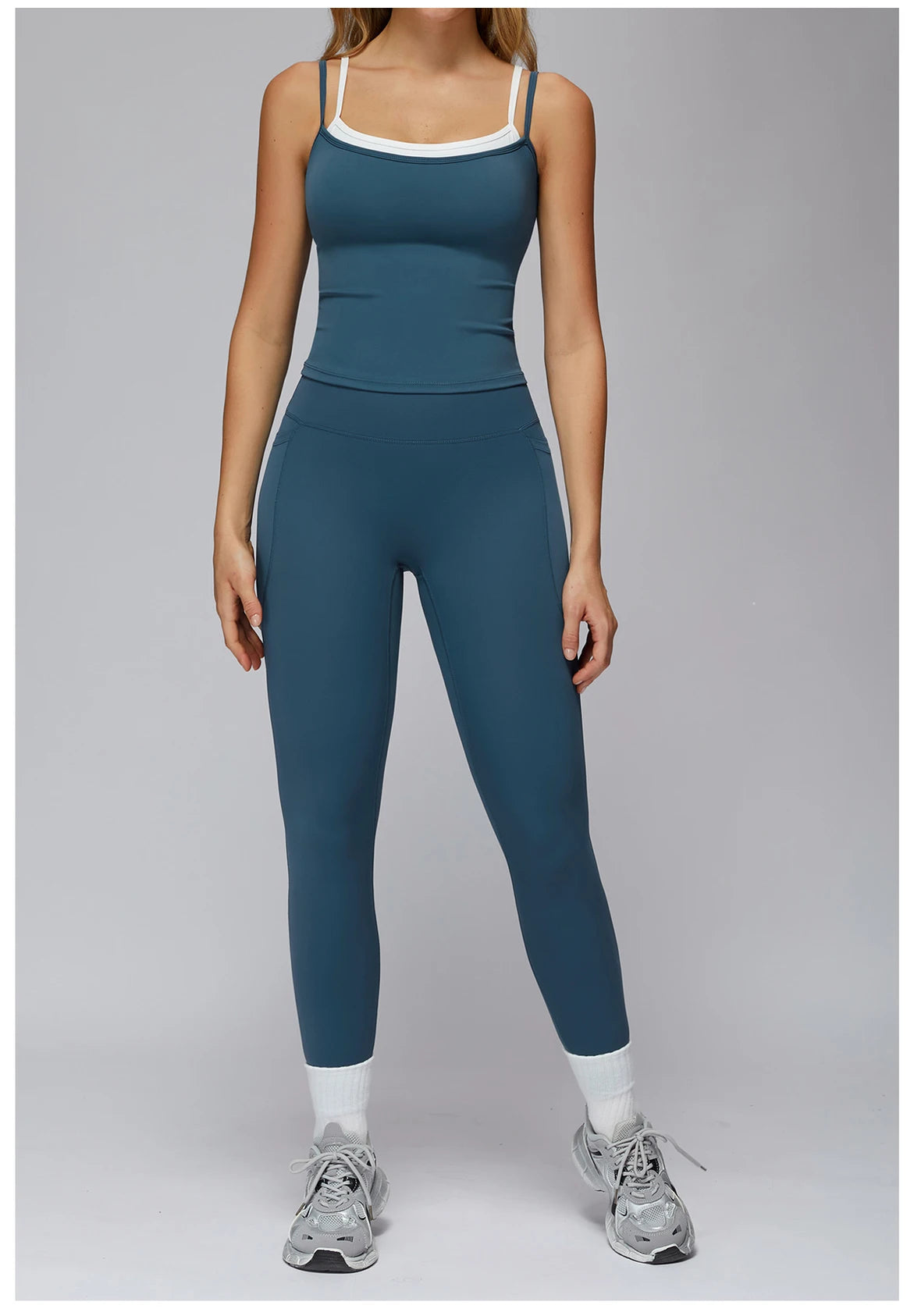 Sports Bra Women's Set 2PCS Professional Fitness Tank Top Bra Shockproof Running Leggings Yoga Suit Beautiful Back Bra Clothing
