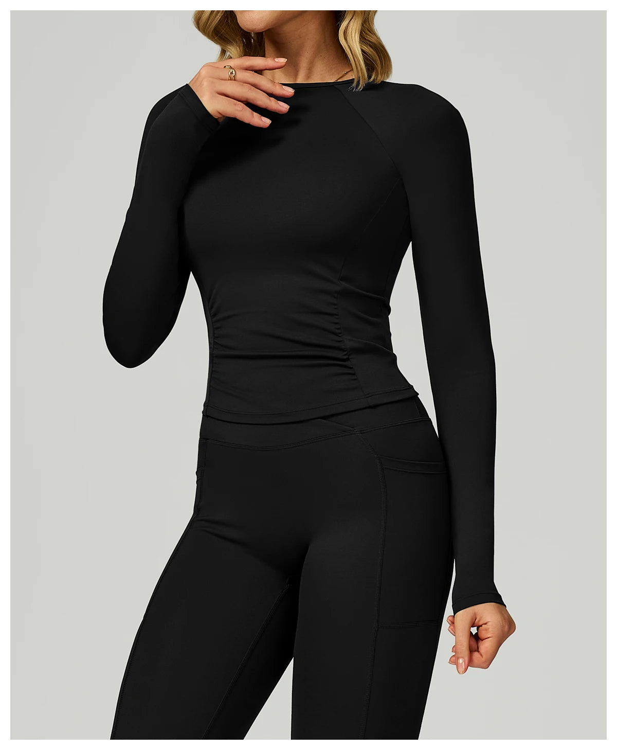 Women's Long Sleeve Top Yoga Shirts Running T-Shirt Workout Fitness Long Sleeve Gym Push Up Sports Top Sexy Training Crop Top