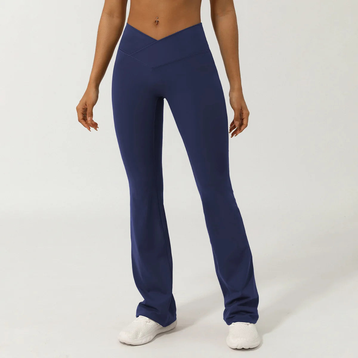 Women Yoga Bell-bottoms Tight Lifting High Waist Tights Cross Waist Sport Flared Pants Gym Running Breathable Fitness Leggings